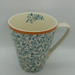 Cynthia Rowley New York Floral Orange Rim Coffee Cup